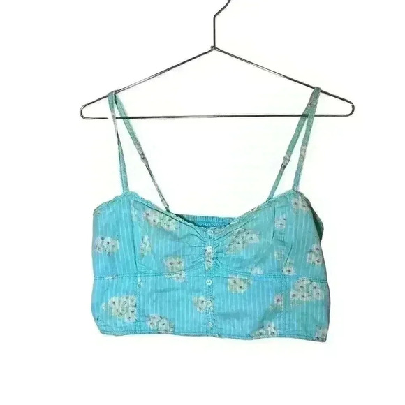 Abercrombie & Fitch halter top size large p2p: 16in length: 8in floral - Picture 2 of 3
